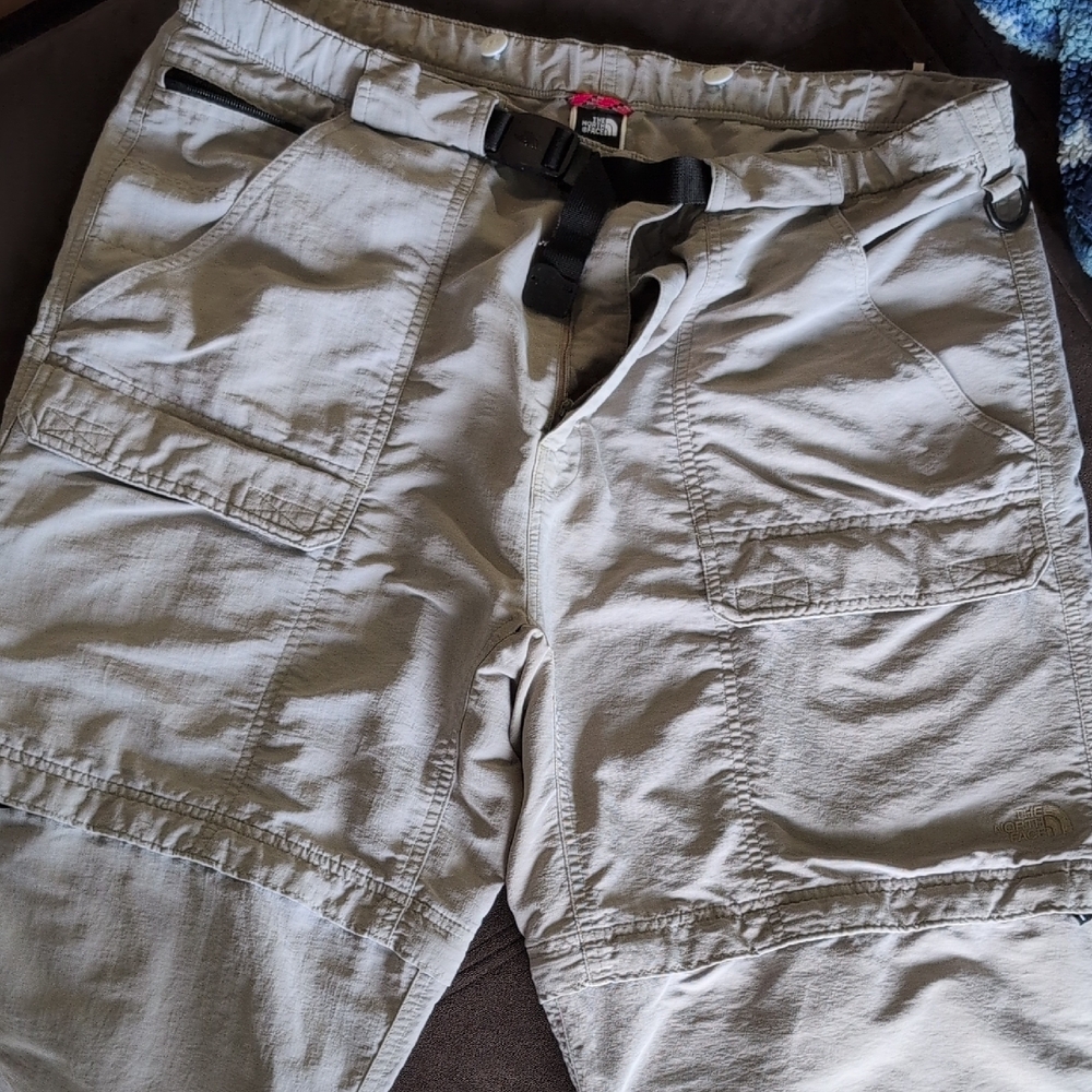 The North Face Khaki Cargo Pants with Black Belt
